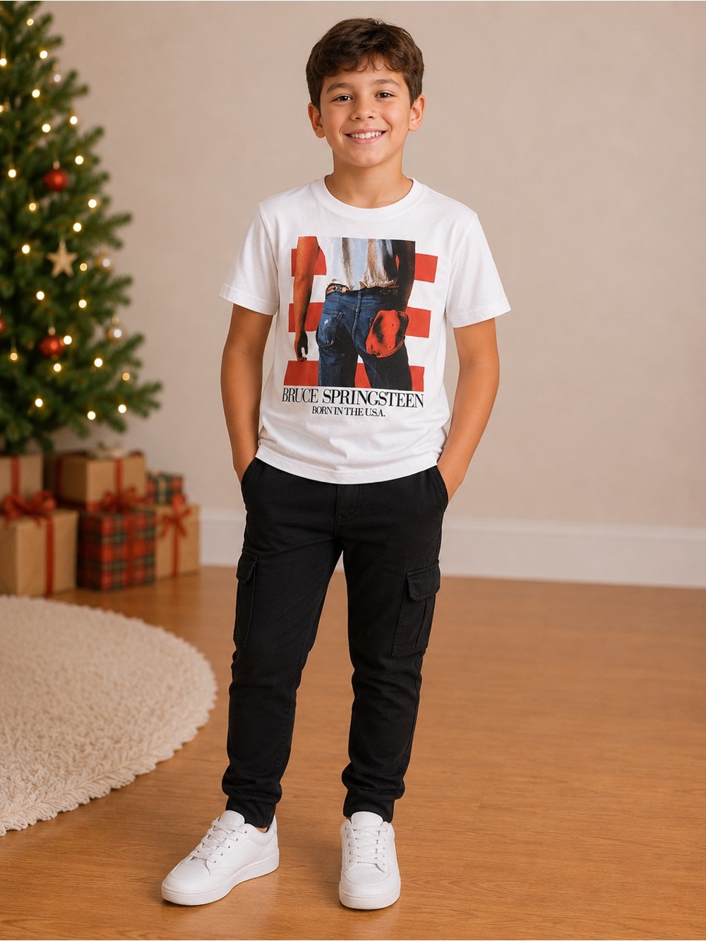 Bruce Springsteen Born in the U.S.A. Graphic Tee - White with Red Accents